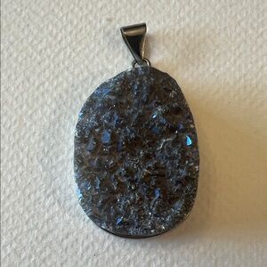 Sparkling Blue Druzy Pendant